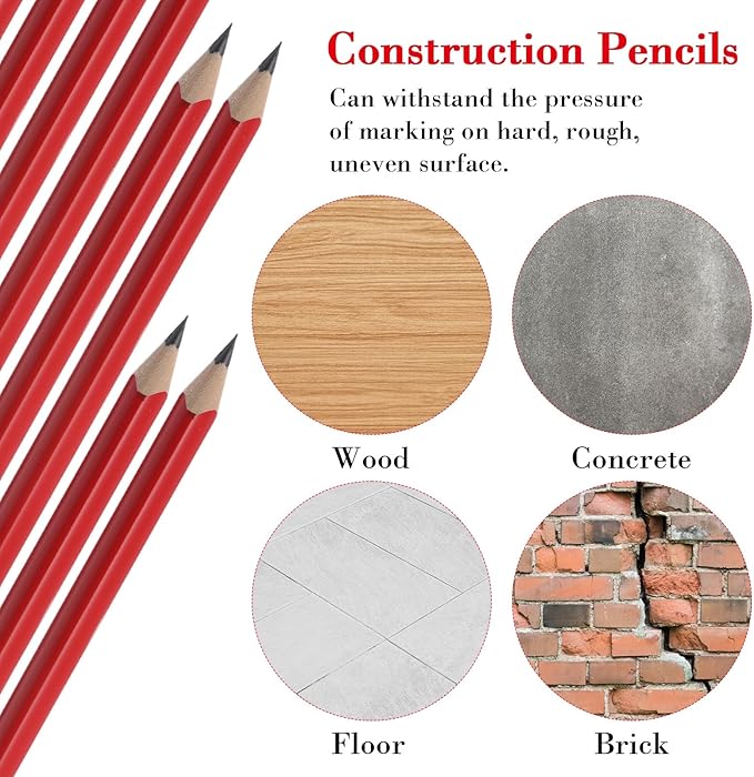 Fainne 96 Pcs Jumbo Pencil with Black Core Cedar Wooden Pencil with Eraser for Carpenters Students Teachers School Construction Woodworkers Beginners Office Workers(Red,Triangle)