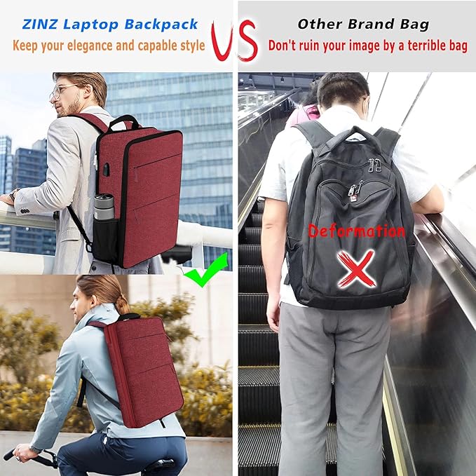 ZINZ Slim & Expandable Laptop Backpack 15 15.6 16 Inch Case, Water Resistant Travel Backpack Compatible with MacBook Pro/Neo 16" 15", Dell XPS 15 16 and Most 15" 15.6" 16" Notebooks,R01D02