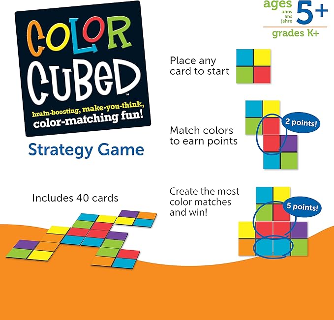 Learning Resources Color Cubed Strategy Game, Brain Boosting Matching 2-6 Players, 40 Pieces, Ages 5+