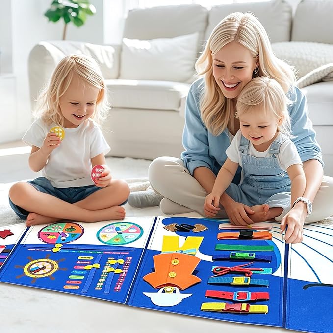 Whale Foldable Activities Montessori Busy Board Toddler Busy Board Montessoris Toys for 3+ Years Old Wall Panel