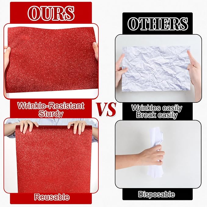Glitter Red Bulletin Board Roll Non-Woven Fabric Poster 15.7" x20ft