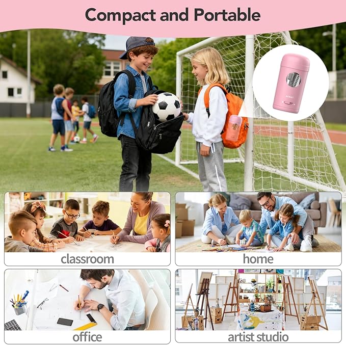 AFMAT Electric Pencil Sharpener, Fully Automatic Pencil Sharpener for 7-8mm Pencils & Colored Pencils, Auto in & Out, Rechargeable Vertical Hands-Free Sharpeners for Classroom/Home/Office PSX7(Pink)