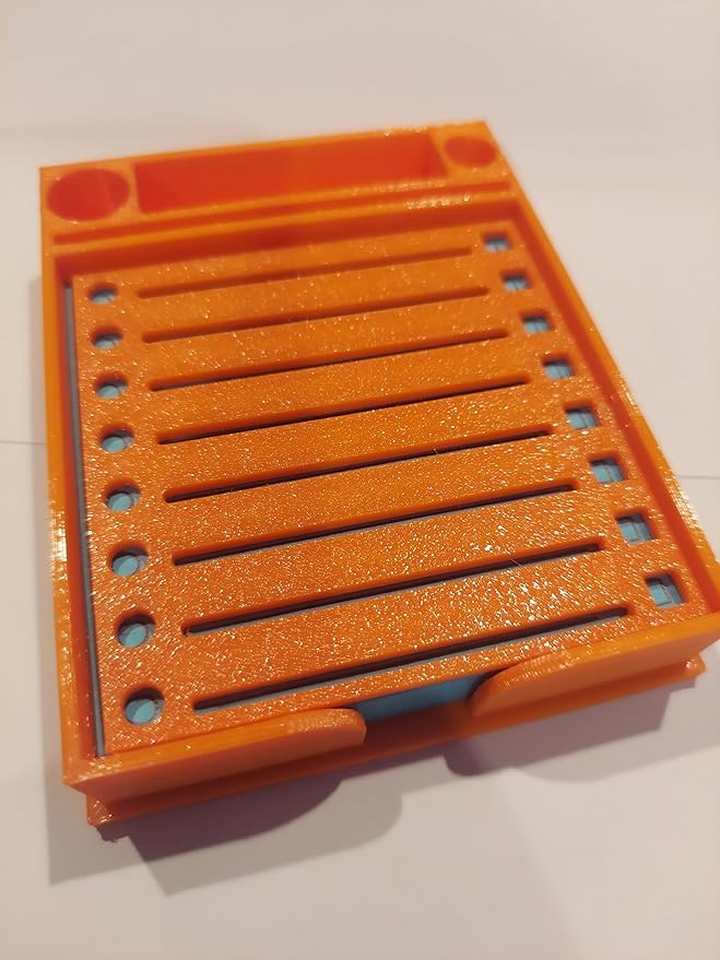 Sticky Note Holder w/Stencil (Orange)