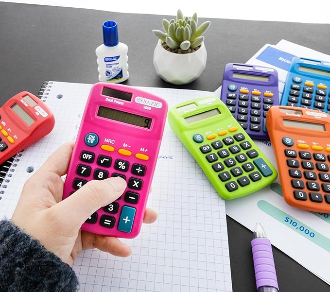 BAZIC Pocket Size Calculators Teaching Material (3009-24)