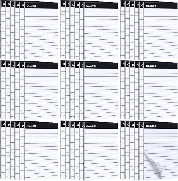 Oleitodh 4x6 Notepads – 48 Pack White Memo Pads Small Writing Pads with Perforated Lined Pages, Mini Note Pads 30 Sheets per Lined Note Pads 4x6, Pocket Notepads for Office School Home Supplies