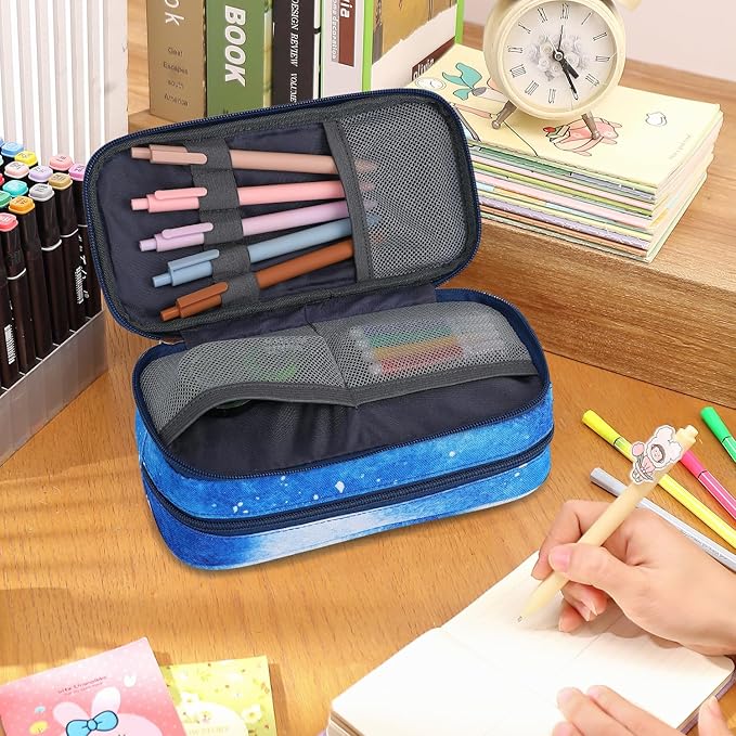 Mountain guest Pencil Cases for kids, Large Capacity Pencil Pouch, Office College School Marker Organizer Case pen for Men Women Adult Teens