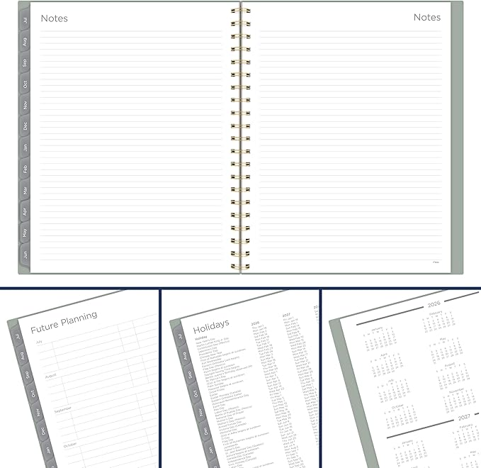 Mead Planner 2026-2027 Weekly & Monthly Academic 15-Month April-June, 8.5" x 11", Soft Grass (CAW62093) (Pack of 12)