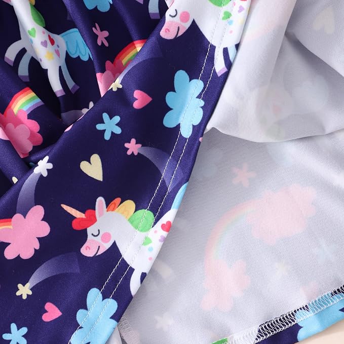 Popshion Girls Dresses Flutter Sleeve Swing Sundress Toddler Summer Clothes Kid Birthday Party Sleeveless Dress 1-8 Years Old