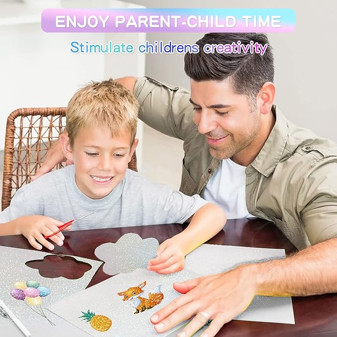 Holographic Sticker Paper, 36 Sheets Transparent Holographic Laminate Vinyl Sheets Self Adhesive, Clear Overlay Lamination Sticker Film for Stickers DIY Crafts, Dots Patterns - 8.5x11 Inch