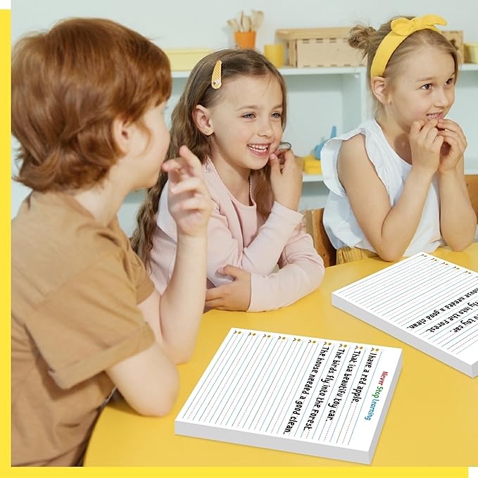 100 Sheets Ruled Writing Paper, Double-Sided Printing Skip-A-Line Ruled Writing Paper with Dotted Lines 1” Line Spacing Handwriting Practice Paper for Kindergarten Toddlers Kids (8” x 10.6”)