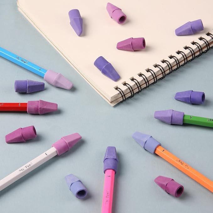 Mr. Pen- Pencil Erasers Toppers, 30 Pack, Colorful
