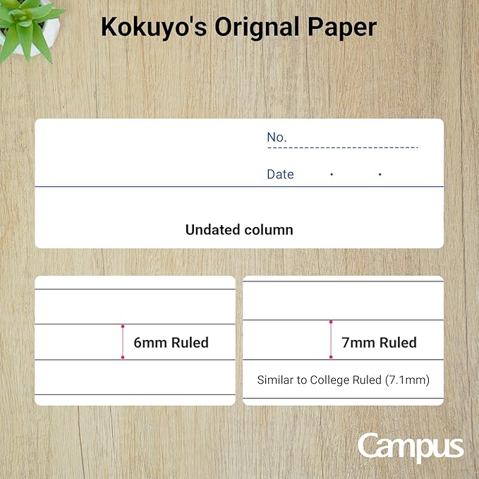 KOKUYO Campus Composition Notebook, 1 Pack B5 Lined Notebooks with 100 Sheets 6mm Ruled Paper, 7 x 10 inch Notebook for School and Work, School Supplies Comp Book for Journal Diary, Japan Import