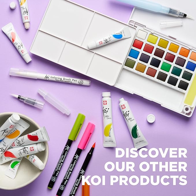 SAKURA XCNW-12H XNCW-12H, 12 Assorted Watercolors Field Sketch Set with Brush