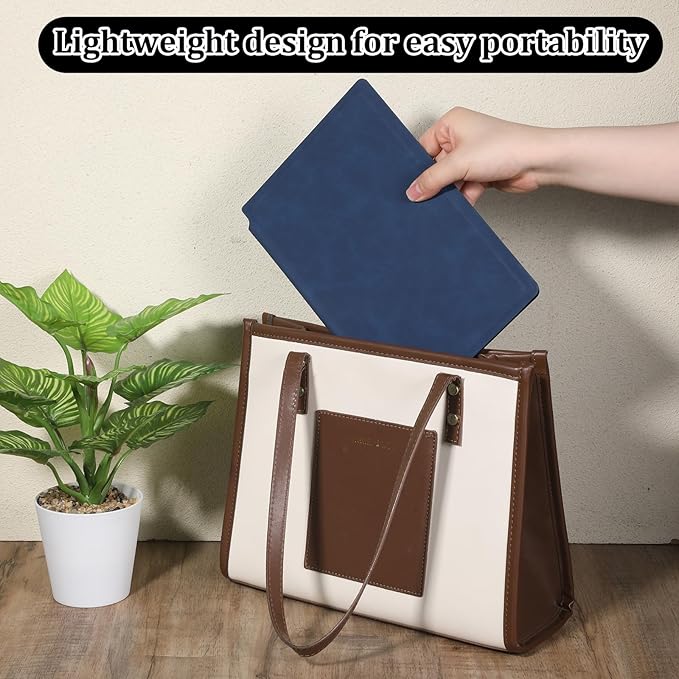 Thinp A5 Dry Erase Notebook, 9.5x6.6 Inch Whiteboard Notebook Reusable Folding White Board Double Sided Handheld Whiteboard for Business Office School Home (Dark Blue)