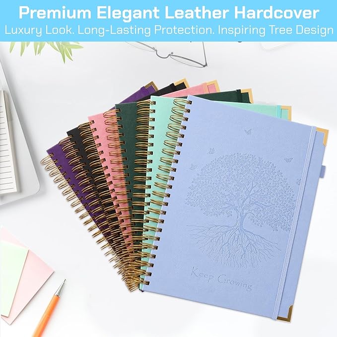 Blank Spiral Notebook, Sketch Book, 8.5" x 11", 300 Pages Hardcover Leather Sketchbook, Large Unlined Notebook Journal for Women Men, No Bleed Thick Paper Sketchbook for Drawing, Pink Sketch Books