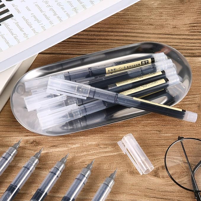 Frienda 12 Pcs Rolling Ball Pen 0.5 mm Japanese Pen,Black