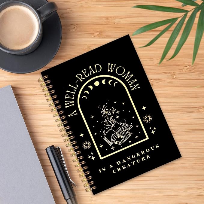 UTELKA Reading Journal Notebook, Reader Book Spiral Notebook 5.5x8.3