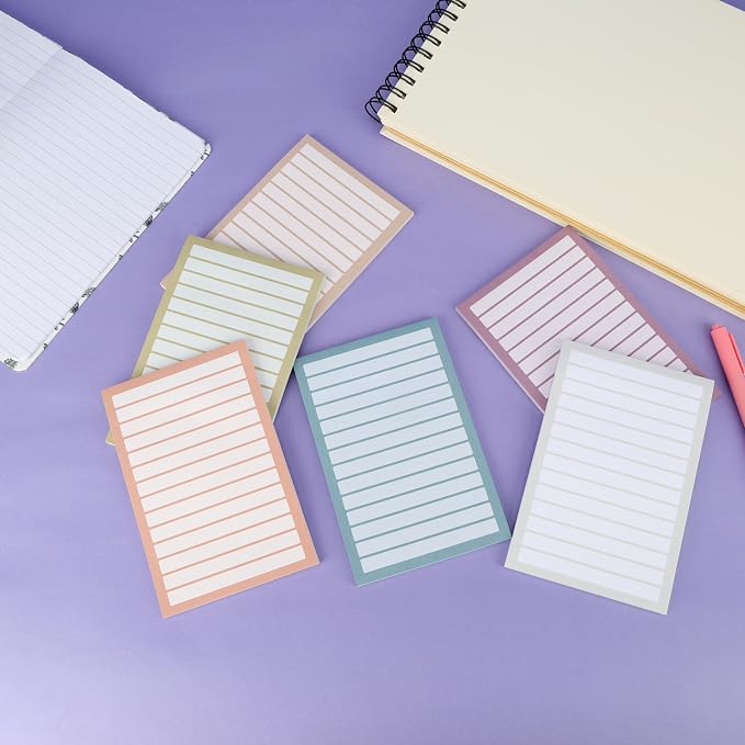 Mr. Pen- Lined Sticky Notes, 4" x 6", 6 Pads, 270 Sheets, Sticky Notes with Lines, Ruled Post Stickies, Memo Pads, Self-Stick Note Pad for Office, School, Home, Study & Organization