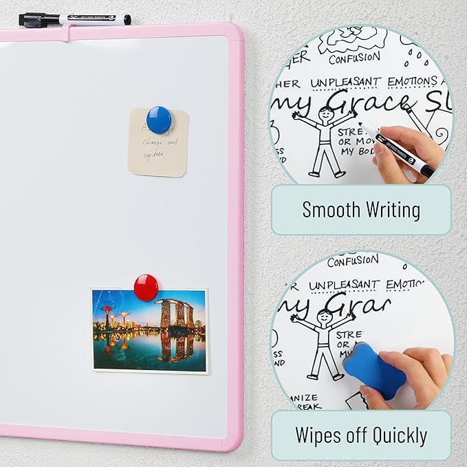 Mr. Pen- Magnetic Whiteboard Dry Erase, 18x24 Inches, Dry Erase Board with Black Fine Point Marker, Magnetic White Board for Students, Home, Office and Classroom