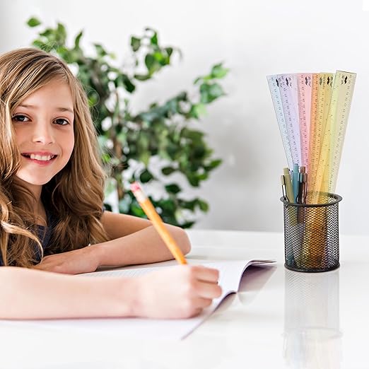 Mr. Pen- Plastic Ruler Set, 6 Pack, 12 Inch, Pastel Colors, Easy-to-Read Markings, Scratch-Resistant Design, Durable Transparent Rulers for Crafting Office & School, School Supplies