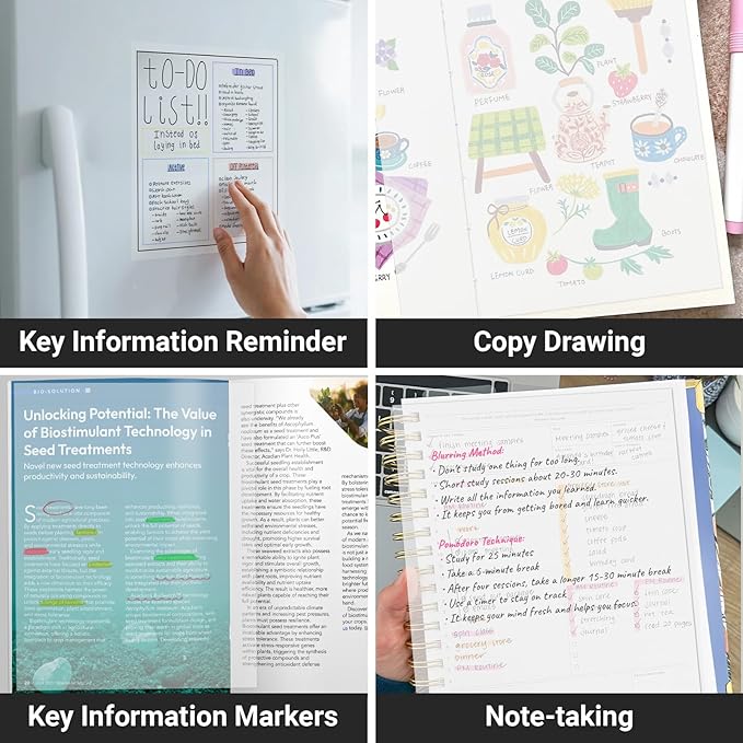 EUSOAR Clear Sticky Notes, 100 Sheets 8.5x11 Inch Translucent Planner Markers Big Sticky Notes for Annotation, Self-Stick Tabs for Books Memo Reminder Note Function for School Office Journaling