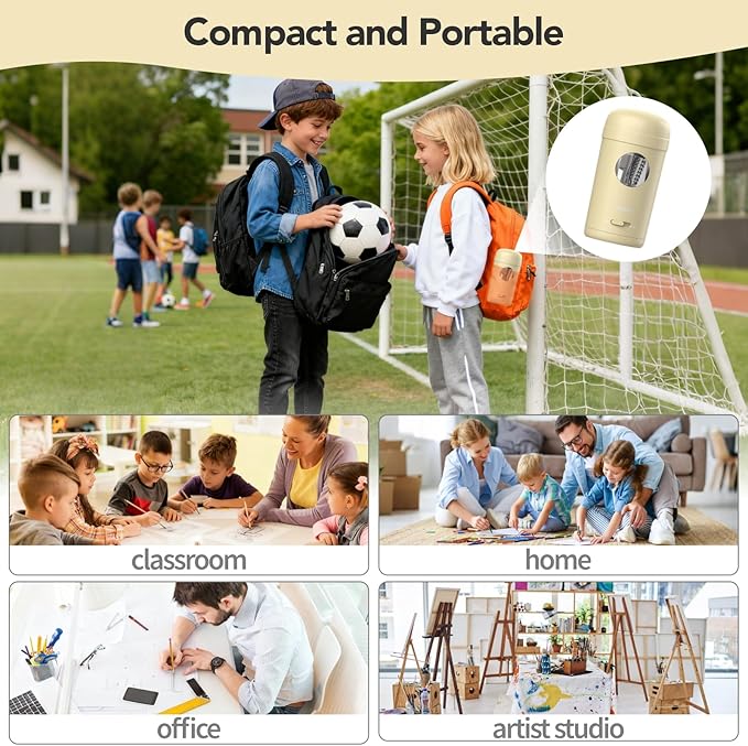 AFMAT Electric Pencil Sharpener, Fully Automatic Pencil Sharpener for 7-8mm Pencils & Colored Pencils, Auto in & Out, Rechargeable Vertical Hands-Free Sharpeners for Classroom/Home/Office PSX7(Beige)
