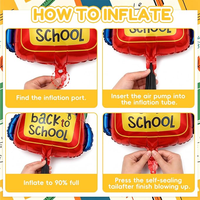 Back to School Balloons, Back to School Decorations Letter Balloons Banner | Back to School Balloon with ABC 123 Pencil Backpack Crayon School Theme Decor for Classroom,Kindergarten,First Day of School