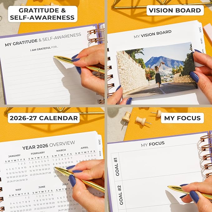 Clever Fox Dated Planner with Tabs 2026 – Weekly & Monthly Spiral Planner with Habit Tracker for Goal Setting & Time Management (Lavender)