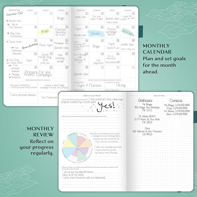 Legend Planner – Undated Weekly & Monthly Life Planner to Hit Your Goals & Live Happier, Organizer Notebook & Productivity Journal, A5 (Viridian Green, Gold)