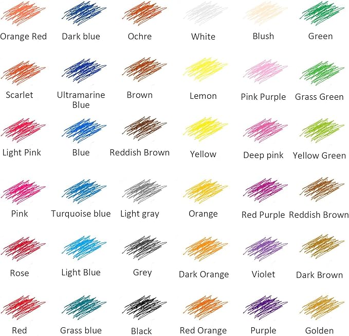 covacure Colored Pencils, Premier Color Pencil Set With 36 Colouring Pencils,Sharpener and Canvas Pencil Bag