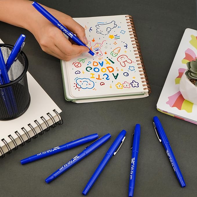 Mr. Pen- Felt Tip Pens, 36 Pack, 0.7 mm, Blue Felt Tip Pens Bulk, Fast Dry, No Smear, Planner Markers for Underlining, Writing, Drawing, Journaling Supplies