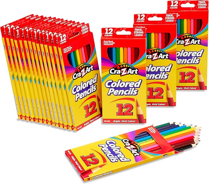Cra-Z-Art Bulk Colored Pencils, 18 Packs of 12ct Colored Pencils, School Supplies, Classroom Supplies, Teacher Bulk Pack