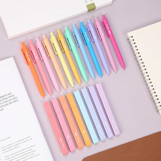 Mr. Pen- Aesthetic Highlighters and Gel Pens, 20 Pack, Pastel Colors Bible Highlighters No Bleed, Fine Point 0.7mm Gel Pens, Fast Dry and No Smear for Bible Journaling, Planner, School Supplies