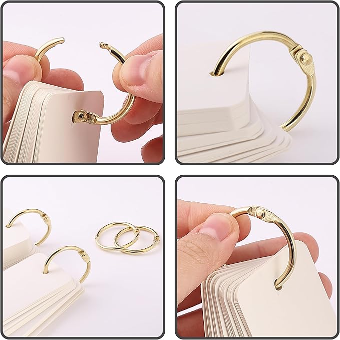 Mr. Pen- Loose Leaf Binder Book Rings, 1 Inch, 40 Pack, Metal Binder Rings for Index Cards, Keychains, School, Home, Office, Gold