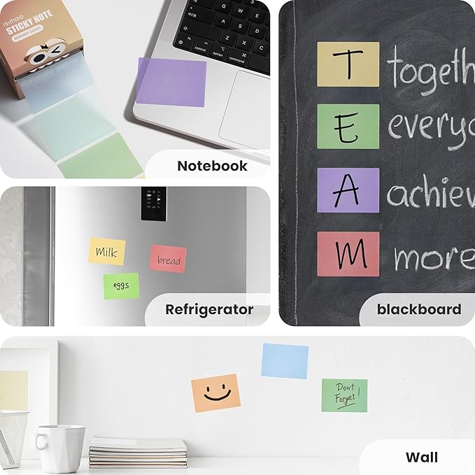 Pull-Out Sticky Notes, Transparent Full-Back Adhesive to-Do List with Dispenser, 126 Sheets for Home, Office & School