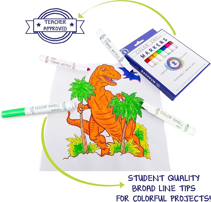 Color Swell Washable Bulk Markers - 20 Boxes of 8 Vibrant Colors (160 Total) Perfect for Kids, Parties, Classrooms - Broad Line Markers