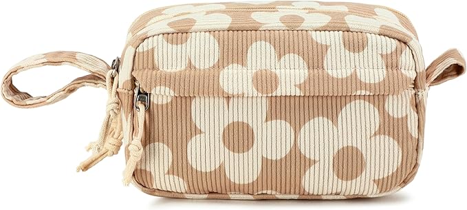 Bluboon Big Capacity Pencil Case Pencil Pouch Pen Case School Supplies Cute Pencil Box Pencil Bag for Teen Girls Boys Women Man (Flower Brown)