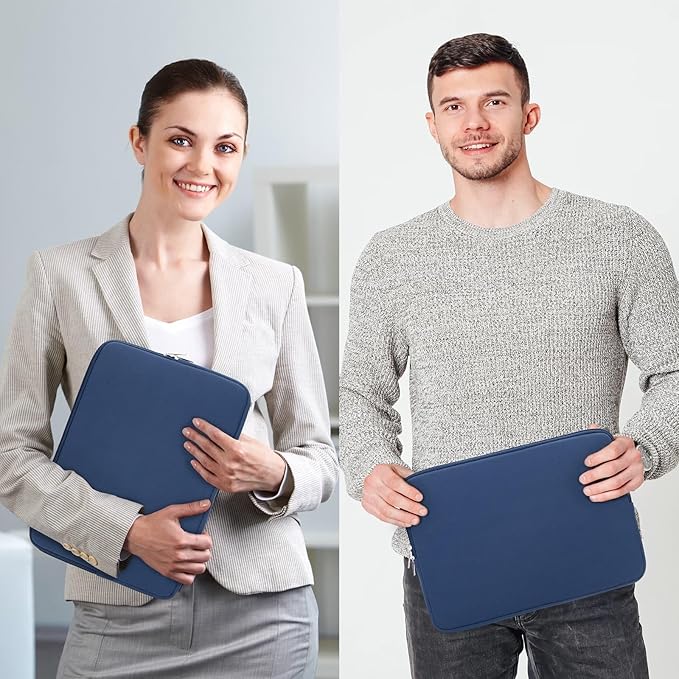 RAINYEAR 15 Inch Laptop Sleeve 15" Protective Soft Case Padded Cover Computer Bag Specially Compatible with 15.4" MacBook Pro/Air A3448 A3241 A2941 A3114 A1938 A1707 A1990 (Navy Blue)