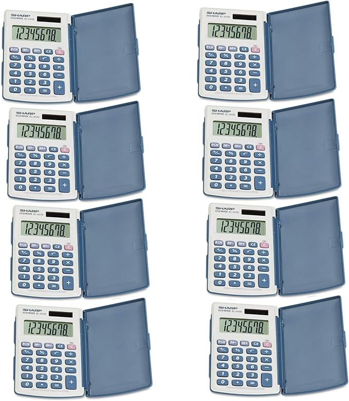 HANDHLD Calculator EL243SB by Sharp MfrPartNo EL243SB, 8 Pack