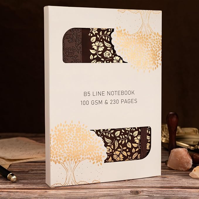 TIEFOSSI B5 Lined Journal for Women Men, 100 GSM Thick Paper, 230 Numbered Pages, College Ruled Notebook, Hardcover Notebooks for Journaling Writing