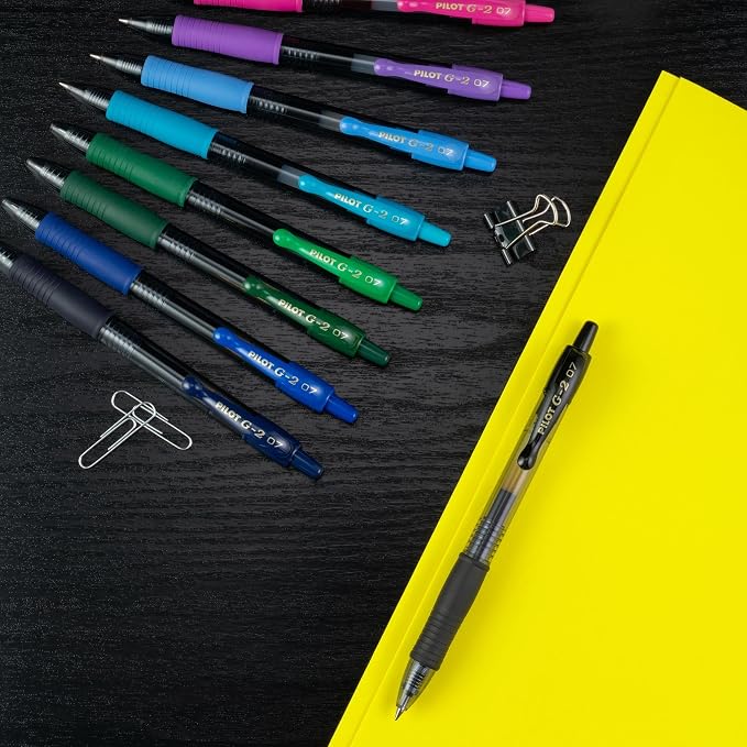 Pilot G2 Premium Gel Roller Pens, Fine Point 0.7 mm, Navy Ink Pens Fine Point, Pack of 12 - Ideal for School, Journaling, and Office Writing