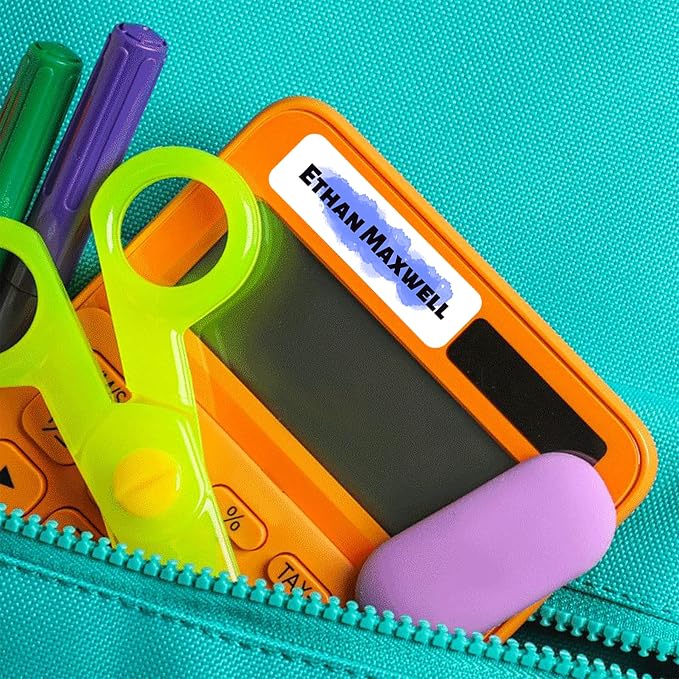 Custom Waterproof Dishwasher Safe Kid Name Labels for Daycare(128 Pack), Camp, School Supply, Baby Bottles, Lunch Boxes and Cups, Travel. Cute Personalized Design Name Stickers (Pattern 15)