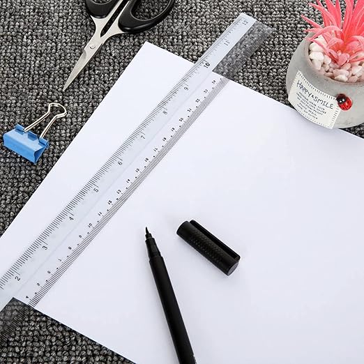 CertBuy 36 Pack Flexible Ruler 12 Inch, Plastic Clear Bendable Rulers, Unbreakable Clear Rulers- Shatterproof Bendy Straight Ruler for School Classroom, Home, or Office