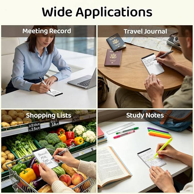 3x5 Lined Notepads 36-Pack - White Ruled Memo Pads with Firm Backing for Daily Lists, School Notes & Office Reminders | Smooth No-Bleed Paper for Students, Teachers & Professionals