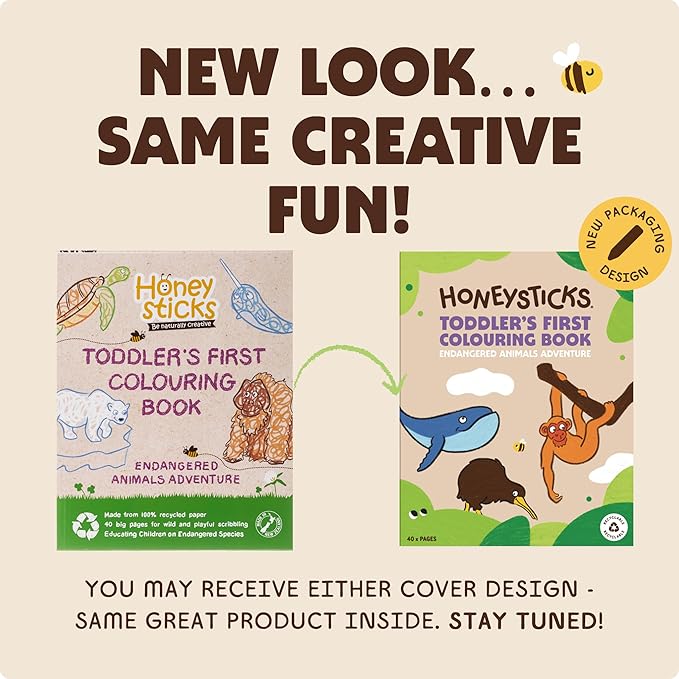 Honeysticks My First Coloring Book for Toddlers 1-3, Large Cute and Simple Images, 40 Pages, Fun and Educational Preschool Coloring Book for Kids Ages 2-4
