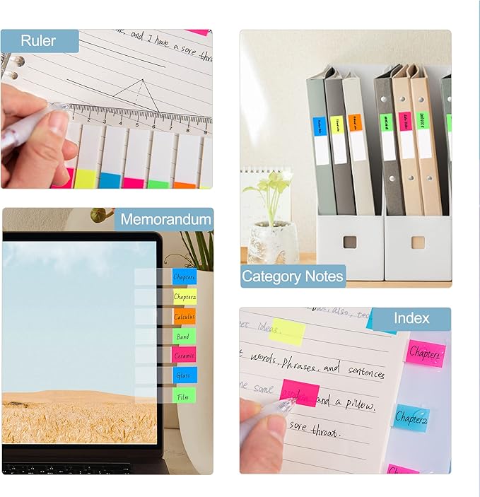 Golcellia 1280 Pieces, Transparent Sticky Notes, Page Markers, Book Tabs, Sticky Note Tabs, Sticky Tabs, Page Tabs, Label Stickers, Pop Up Index Tabs, Tabs Flags Stickers, Index Tabs Flags