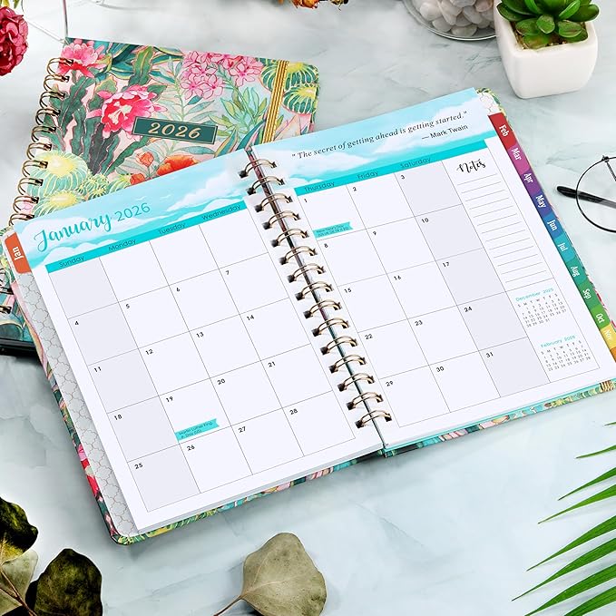 2026 Planner - Weekly & Monthly Planner 2026 from Jan. 2026 - Dec. 2026 with To-Do List, 6.3'' x 8.4'', Strong Twin-Wire Binding, Inner Pocket, Elastic Closure