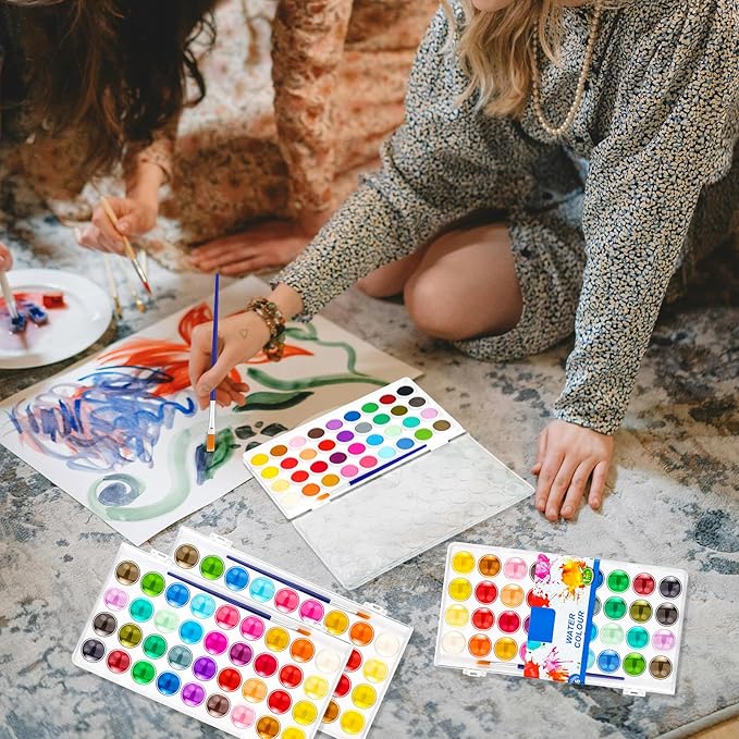 Nuanchu Gifts Bulk Watercolor Paint Washable Watercolor Paint Kits Palette and Brushes Portable Water Color Supplies for Adults, Beginners Artists Graduation Gift(20 Pack,36 Colors)