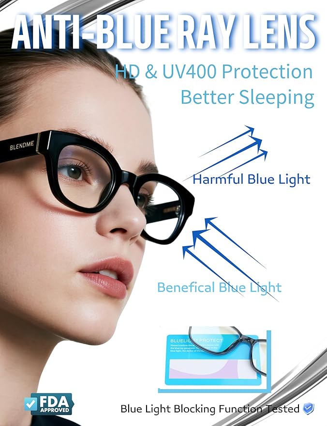 Ultralight Cat Eye Blue Light Glasses for Woman Anti Glare Reduce Eyestrain Gaming/Computer/Screen