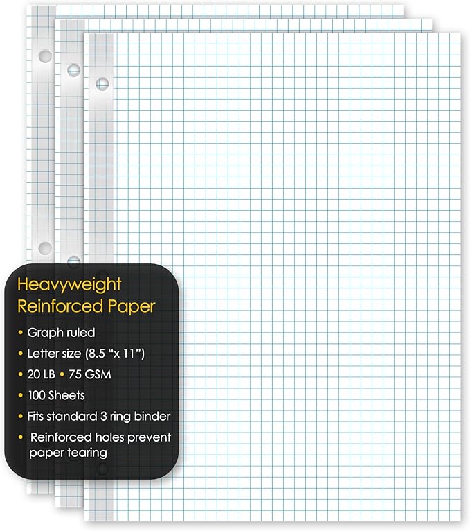iScholar Reinforced Quad Filler Paper, 100 Sheets (83444)